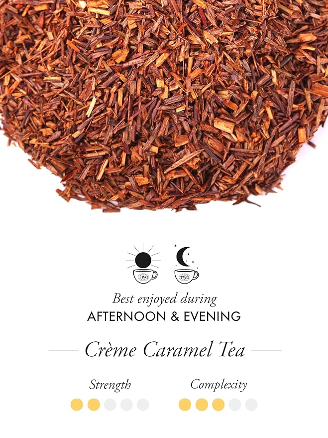TWG Tea | Crème Caramel Tea | Rooibos Tea | Caramel & Theine-Free | 15 Hand Sewn Cotton Teabags | Gift Set