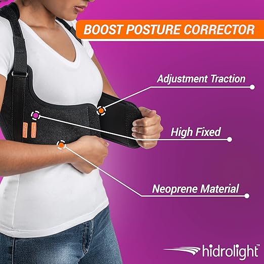 Boost Posture Corrector - Back Posture Corrector for Women and Men, Back Pain Relief Products, Spine Corrector - Back Brace, Upper Back Support, Back Brace for Posture - Black, XX-Large