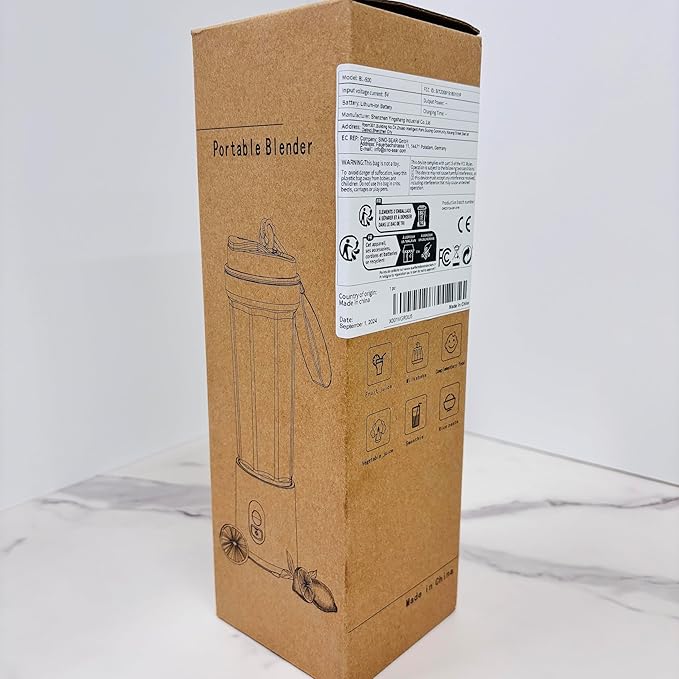 Portable Blender for Shakes and Smoothies 17Oz, Personal Blender 4000mAh USB Rechargeable, 500ml Portable Juicer for Kitchen/Travel/Gym(White)