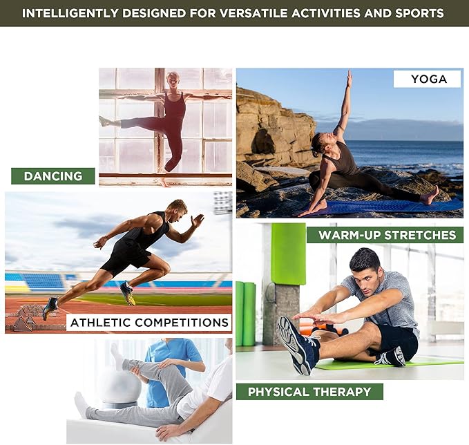 RDX Yoga Stretching Strap, Ankle Ligament Stretcher Belt with Loops Ligament Stretch Band, Fitness Leg Stretcher for Plantar Fasciitis, Foot Stretch Assist for Hamstring, Flexibility Exercise