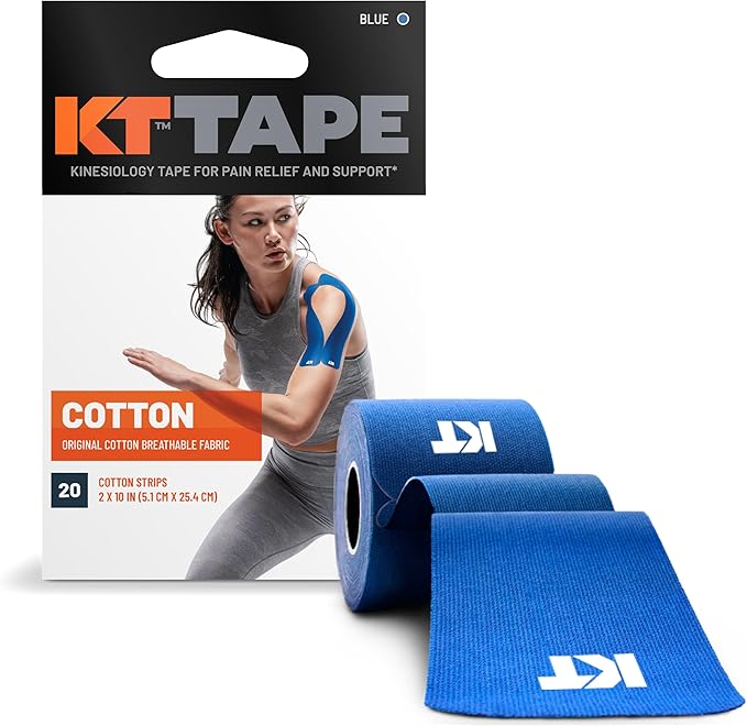 KT Tape, Original Cotton, Elastic Kinesiology Athletic Tape, 20 Count, 10” Precut Strips