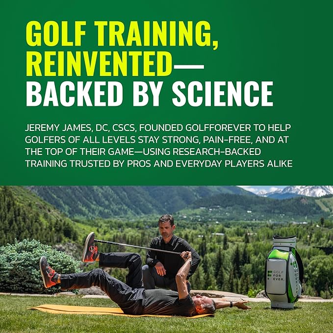 GolfForever Swing Trainer Plus – Golf Fitness & Training System for Strength, Flexibility & Swing Power – Includes 1-Year Membership & Premium Training Bar for Golf-Specific Workouts