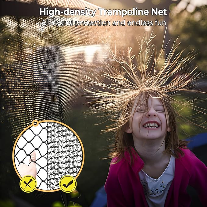 10 12 14 15 16FT Outdoor Trampolines for Kids and Adults, Pumpkin Trampoline with Curved Poles, Recreational Trampoline with Basketball Hoop and Safety Enclosure Net for Kids and Adults