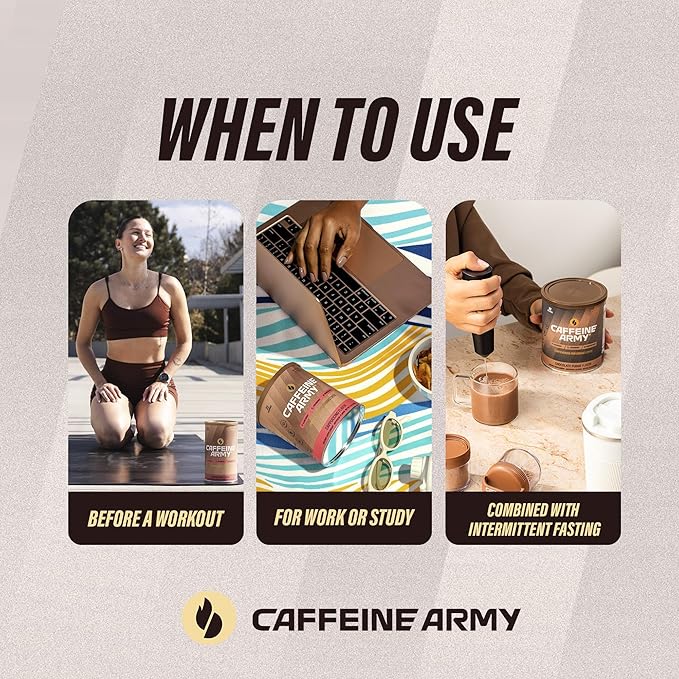 CAFFEINE ARMY Chocolate Fudge | Comprehensive Functional Coffee with MCTs, CoQ10, Collagen and Adaptogens: Clean Energy + Supports Daily Attention, No Jitters or Crash (13.4oz 38 Servings)