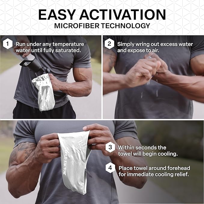 COLD FACTOR Instant Cooling Headband 3 Pack | Advanced Evaporative Comfort for Sports & Outdoor | UPF 50+ Protection | Long-Lasting Coolness | Ideal for Fitness, Hiking, Yoga, & Running