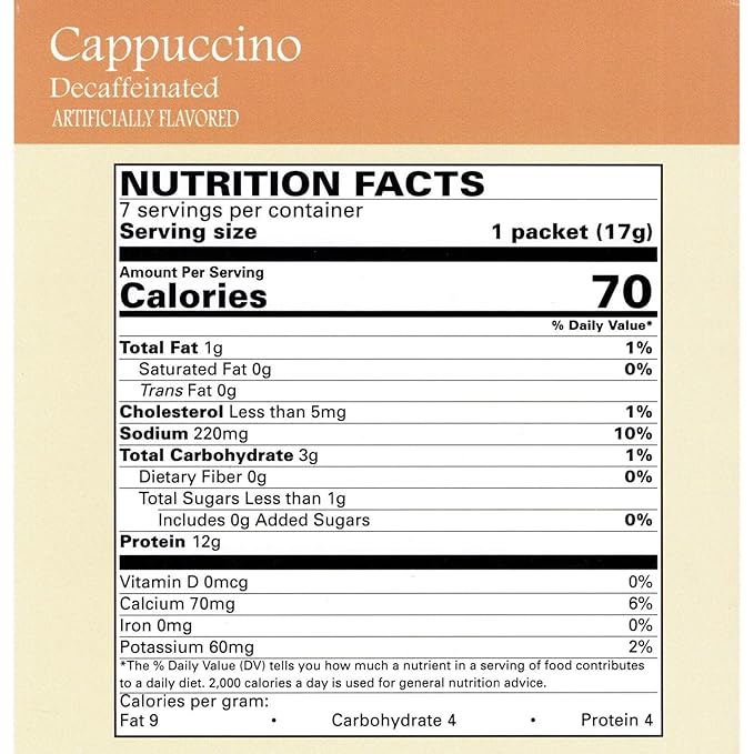Nutmeg State Nutrition - High Protein Cappuccino - Low Carb, KETO Friendly, Instant Hot Drink Mix with 12g Protein, Low Sugar, Diabetic Friendly, Low Calorie, Low Fat, 7 Servings (Cappuccino, 1 Pack)