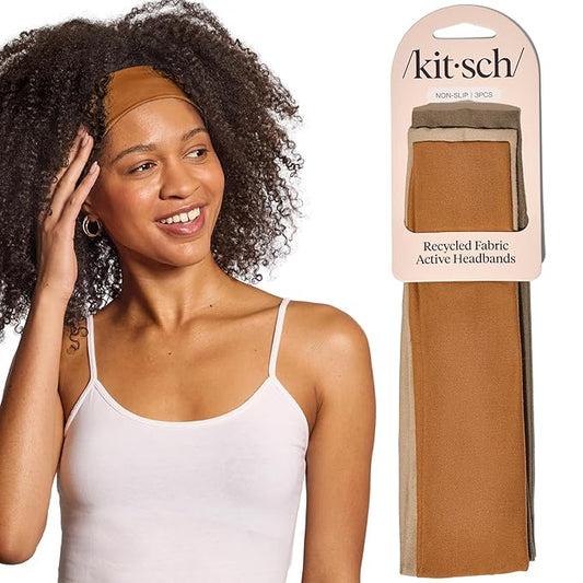 Kitsch Wide Headbands for Women - Fashion Sports Headband for Workout, Yoga, Gym, Running, Exercise | Stretchy Head Bands for Women’s Hair | Hair Accessories for Women - Sedona, 3pcs