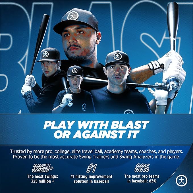 Blast Baseball Swing Analyzer - Improve Your Swing at Every Level - Real-time Feedback, Swing Metrics, Video Capture Highlights, Track Performance (GEN3 Sensor)