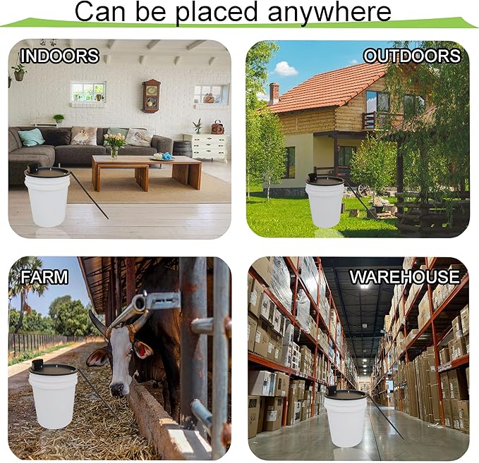 Bucket Lid Mouse Trap Metal 5 Gallon Bucket lid,Strong Metal Material That Cannot be Bitten, auto Reset, Repeat Catch, Indoor Outdoor, Reusable 5 Gallon Bucket Lid, (1Pack) (Black)