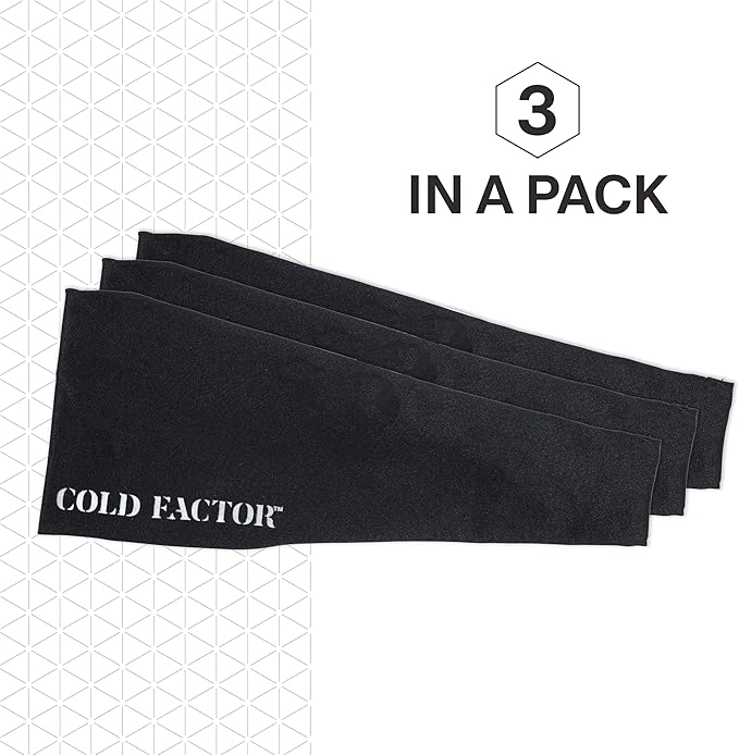 COLD FACTOR Instant Cooling Headband 3 Pack | Advanced Evaporative Comfort for Sports & Outdoor | UPF 50+ Protection | Long-Lasting Coolness | Ideal for Fitness, Hiking, Yoga, & Running