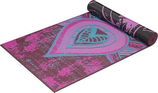 Gaiam Yoga Mat - Premium 6mm Print Reversible Extra Thick Non Slip Exercise & Fitness Mat for All Types of Yoga, Pilates & Floor Workouts (68" x 24" x 6mm Thick)