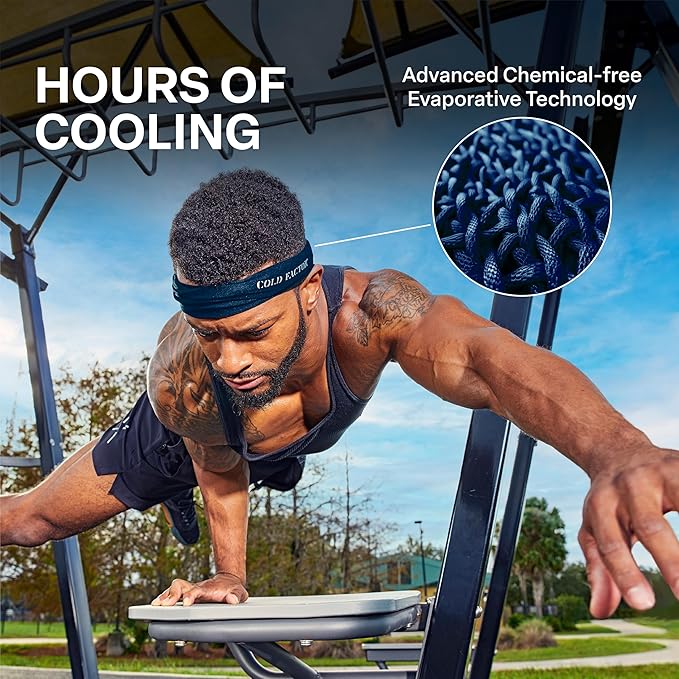 COLD FACTOR Instant Cooling Headband 3 Pack | Advanced Evaporative Comfort for Sports & Outdoor | UPF 50+ Protection | Long-Lasting Coolness | Ideal for Fitness, Hiking, Yoga, & Running