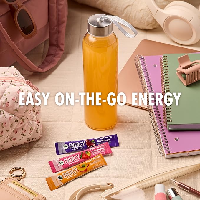 V8 Energy Strawberry Lemonade Energy Drink Powder, .10 oz Packet (120 Count)