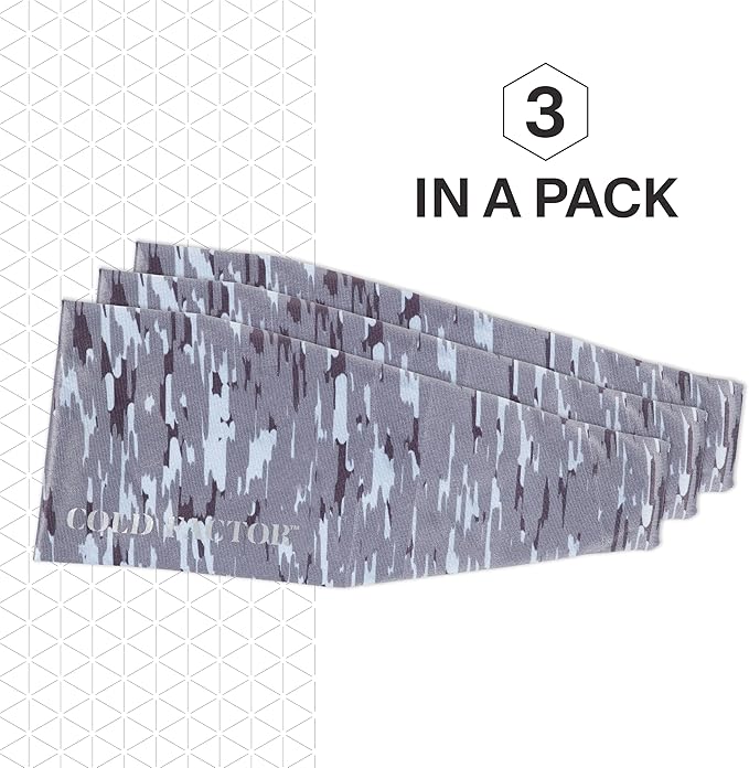 COLD FACTOR Instant Cooling Headband 3 Pack | Advanced Evaporative Comfort for Sports & Outdoor | UPF 50+ Protection | Long-Lasting Coolness | Ideal for Fitness, Hiking, Yoga, & Running