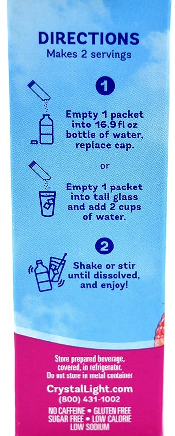 Crystal Light On The Go Raspberry Ice Drink Mix, 10-Packet Box (Pack of 7)