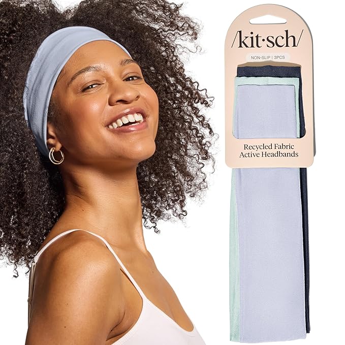 Kitsch Wide Headbands for Women - Fashion Sports Headband for Workout, Yoga, Gym, Running, Exercise | Stretchy Head Bands for Women’s Hair | Hair Accessories for Women - Garden Bouquet, 3pcs