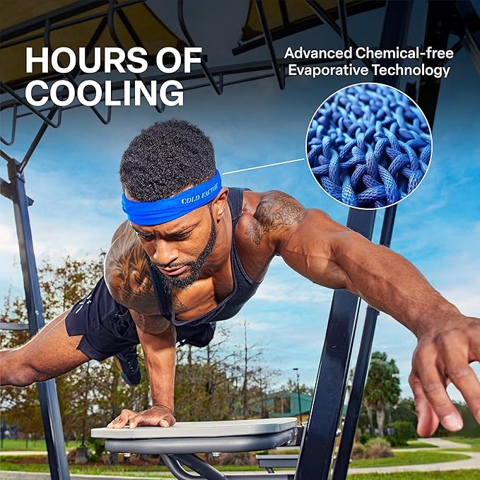 COLD FACTOR Instant Cooling Headband 3 Pack | Advanced Evaporative Comfort for Sports & Outdoor | UPF 50+ Protection | Long-Lasting Coolness | Ideal for Fitness, Hiking, Yoga, & Running