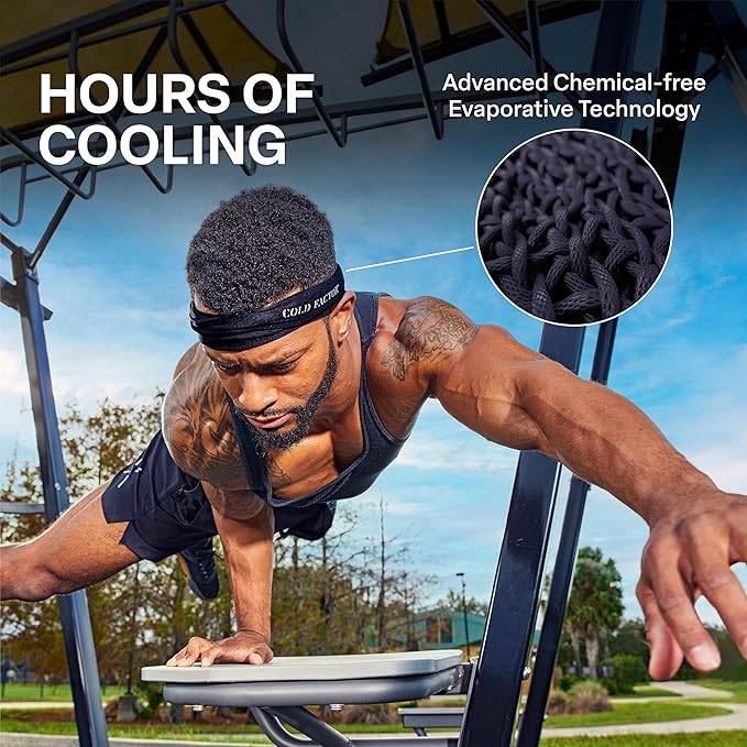 COLD FACTOR Instant Cooling Headband 3 Pack | Advanced Evaporative Comfort for Sports & Outdoor | UPF 50+ Protection | Long-Lasting Coolness | Ideal for Fitness, Hiking, Yoga, & Running