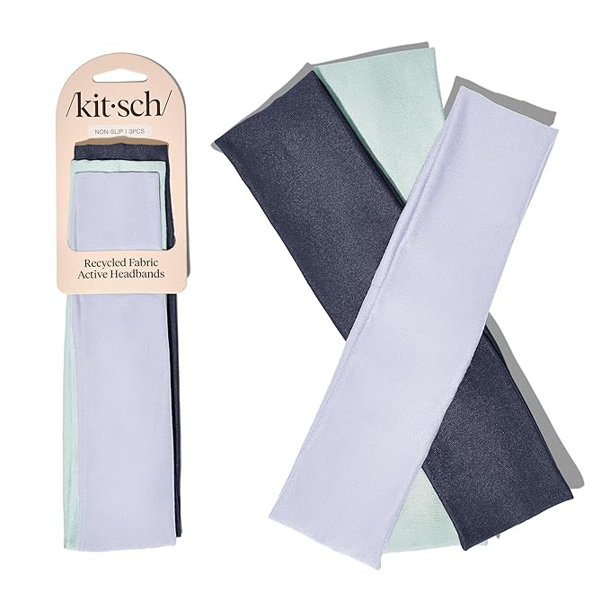 Kitsch Wide Headbands for Women - Fashion Sports Headband for Workout, Yoga, Gym, Running, Exercise | Stretchy Head Bands for Women’s Hair | Hair Accessories for Women - Garden Bouquet, 3pcs