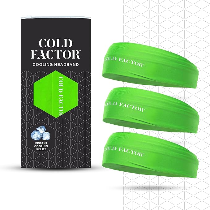 COLD FACTOR Instant Cooling Headband 3 Pack | Advanced Evaporative Comfort for Sports & Outdoor | UPF 50+ Protection | Long-Lasting Coolness | Ideal for Fitness, Hiking, Yoga, & Running
