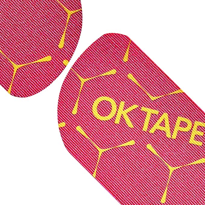 OK TAPE Synthetic Kinesiology Tape Precut Strips, Waterproof Kinesiology Athletic Tape for Muscle Support and Recovery, Reduce Muscle Discomfort K Tape, 2in×16.4ft Roll 20PCS | Pink