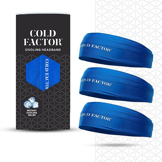 COLD FACTOR Instant Cooling Headband 3 Pack | Advanced Evaporative Comfort for Sports & Outdoor | UPF 50+ Protection | Long-Lasting Coolness | Ideal for Fitness, Hiking, Yoga, & Running