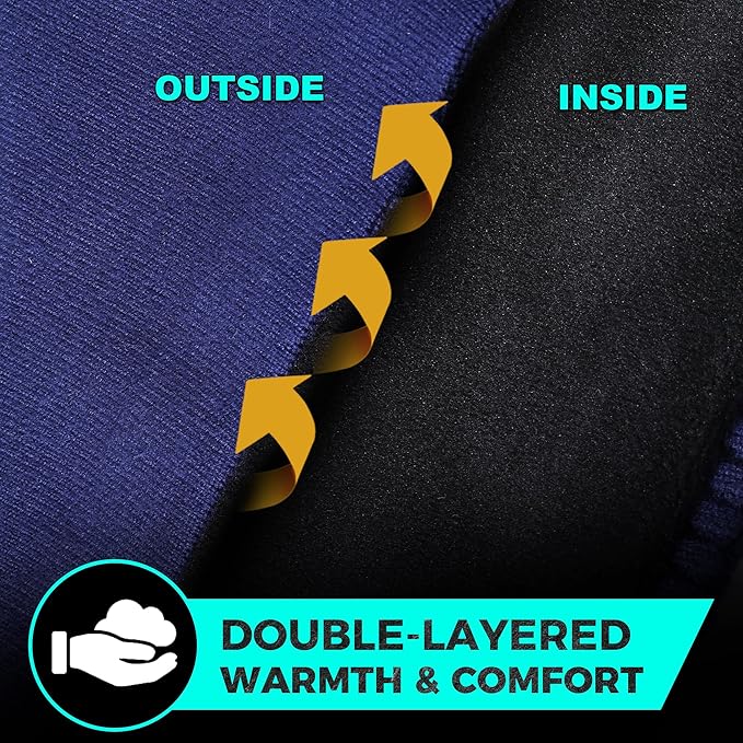 WTACTFUL Winter Double-Layer Fleece Ear Warmers Muffs Headband Ear Covers for Men Women Ski Running Cycling Hiking