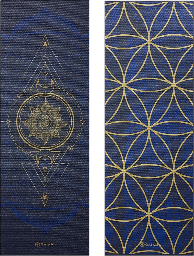 Gaiam Yoga Mat - Premium 6mm Print Reversible Extra Thick Non Slip Exercise & Fitness Mat for All Types of Yoga, Pilates & Floor Workouts (68" x 24" x 6mm Thick)