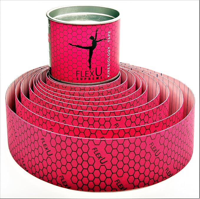 FlexU Kinesiology Tape; Available in Pre-Cut or Continuous Options; Advanced Strength and Flexibility for Enhanced Therapeutic Recovery; Provides Support, Stability, & Pain Relief to Muscles & Joints