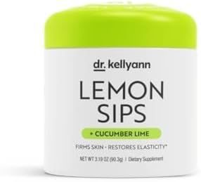 Dr. Kellyann Lemon Sips Citrus Drink Mix (21 Servings) – Cucumber Lime Flavor, Sugar-Free Detox, Hydrates & Firms Skin, 1 Pack