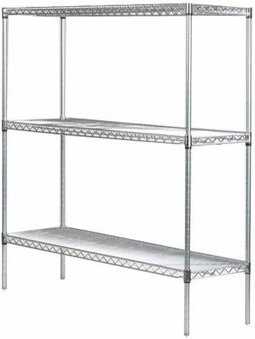 Omega Stainless Steel Shelves, 14" Deep x 36" Wide x 34" High 3 Tier Heavy Duty Wire Shelving Unit for Kitchen Garage Office Restaurant Warehouse 800-lb Per Shelf Weight Capacity