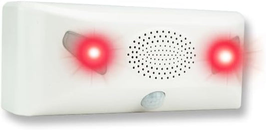 Sound Strobe Warning Lights, LED Intelligent Microwave Sensor Automatic Voice Prompter, IP65 Waterproof & Dustproof Infrared Visual Alarm Speaker for Outdoor Safety, Forest Fire Prevention.