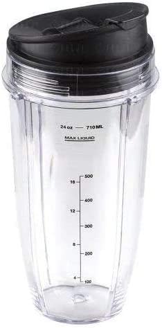 24 oz Blender Cups with Sip & Seal Lid, 2-Pack – Compatible Replacement for Personal Blenders – BPA-Free, Leak-Proof, Portable Smoothie Shake Travel Bottles