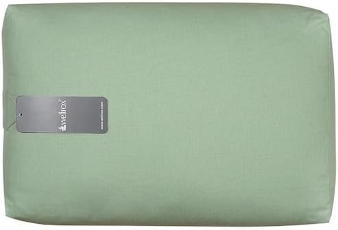 Rectangular Yoga Bolster Pillow, 18" x 12" x 6", Pink Cotton