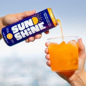 Sunshine Sparkling Energy Drink, Variety Pack with Daily Essential Vitamins, 360mg of Electrolytes, 70mg of Natural Caffeine, 12 Fl Oz (Pack of 12)