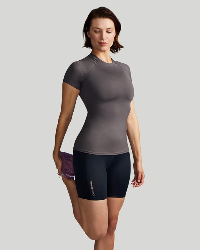 Tommie Copper Shoulder Support Shirt for Women, Posture Corrector Compression Shirt with UPF 50 Sun Protection