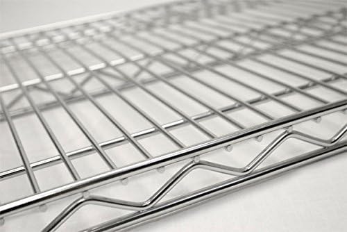 Omega Stainless Steel Shelves, 18" Deep x 72" Wide x 34" High 3 Tier Heavy Duty Wire Shelving Unit for Kitchen Garage Office Restaurant Warehouse 800-lb Per Shelf Weight Capacity