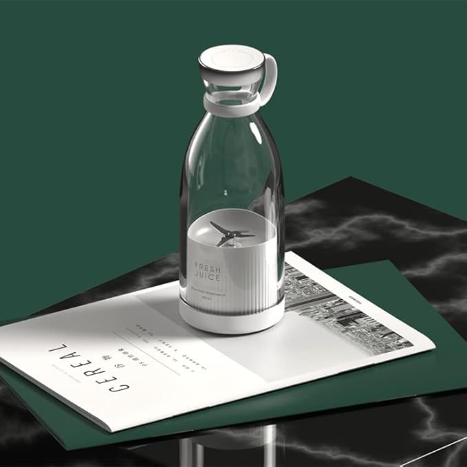 Personal Size Blender, Fresh Juice Portable Blender for Smoothies or Shakes, Personal Mixer, Portable Blender, Wireless USB Rechargeable Fruit Blender for Sports, Camping, Fitness. (White)