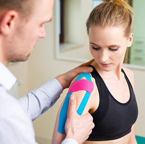 Kinesiology Tape Athletic Pro Sports - 3 Rolls, 60 Precut Strips, Latex-Free, for Muscle Support, Ankles, Wrists, Knees, Running, Tennis, Swimming. Stays Secure for Several Days