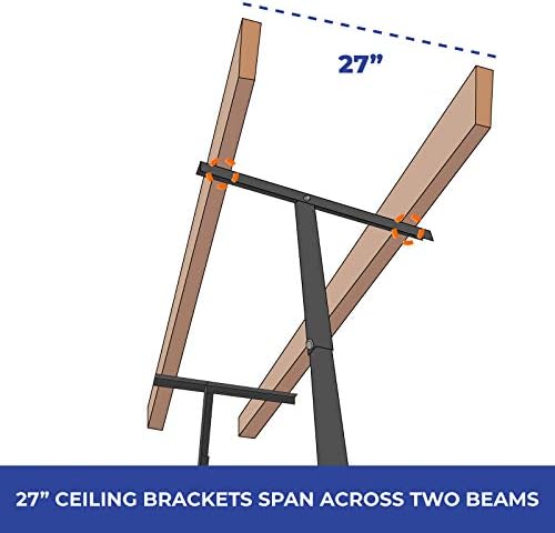 MonsterRax Overhead Garage Storage Rack - Heavy Duty Storage with 400 lb Capacity, Easy Adjustable Ceiling Mount Shelves (3x6 Hammertone, 12"-45")