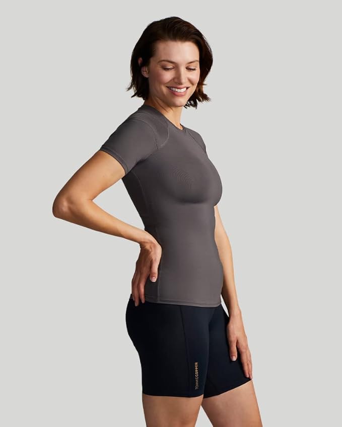Tommie Copper Shoulder Support Shirt for Women, Posture Corrector Compression Shirt with UPF 50 Sun Protection