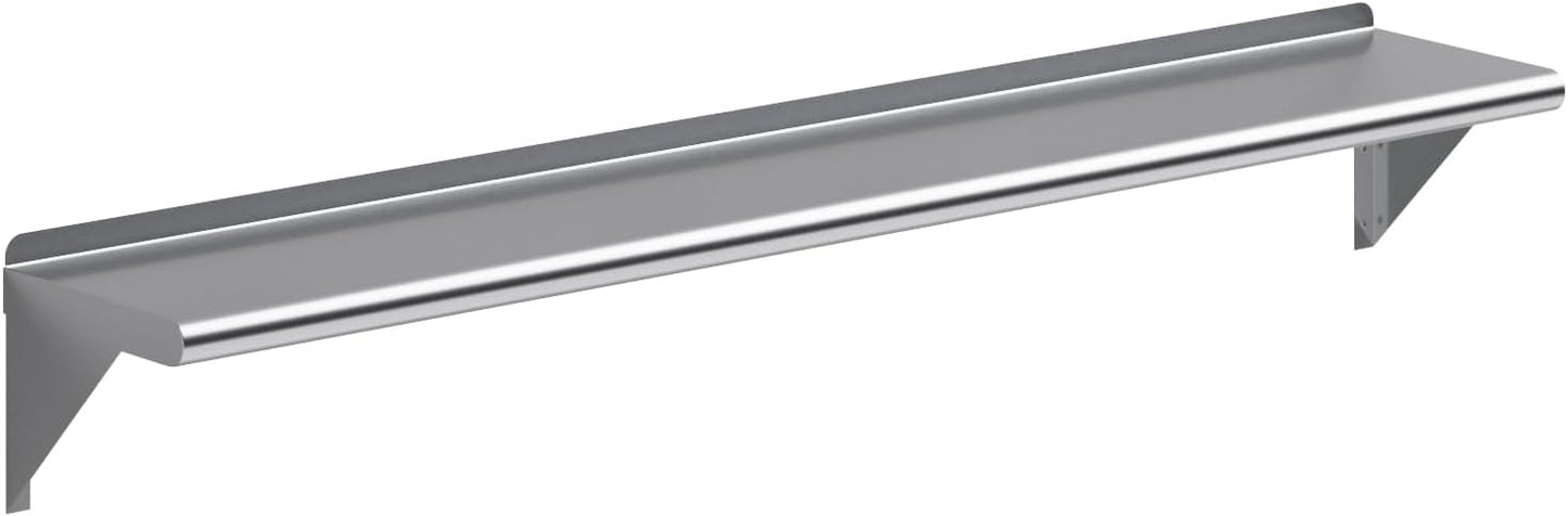 AmGood 60" Long X 10" Deep Stainless Steel Wall Shelf | NSF Certified | Appliance & Equipment Metal Shelving | Kitchen, Restaurant, Garage, Laundry, Utility Room
