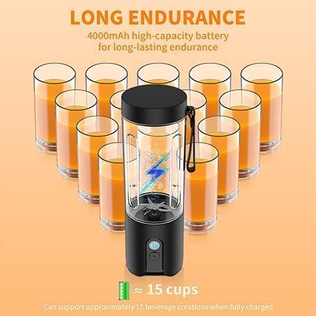 Personal Size Blender for Shakes and Smoothies, USB TYPE-C Rechargeable blenders with 6 Blades, 23Oz Quiet Mini Travel Blender with Stainless Steel Blade