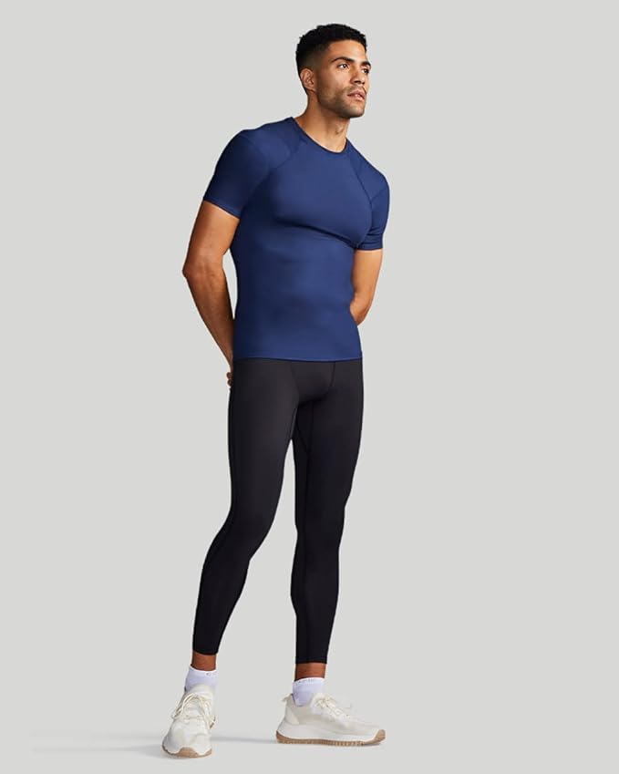 Tommie Copper Shoulder Support Shirt for Men, Posture Corrector Compression Shirt with UPF 50 Sun Protection