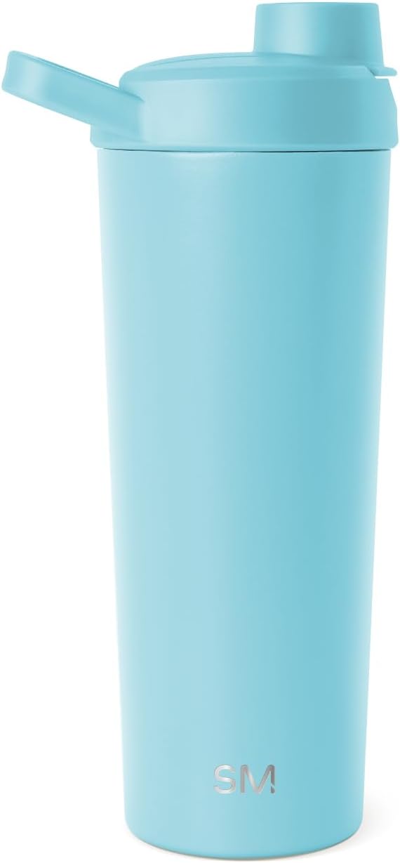 Simple Modern Stainless Steel Shaker Bottle with Ball 24oz | Metal Insulated Cup for Protein Mixes, Shakes and Pre Workout | Rally Collection | Nantucket Tides