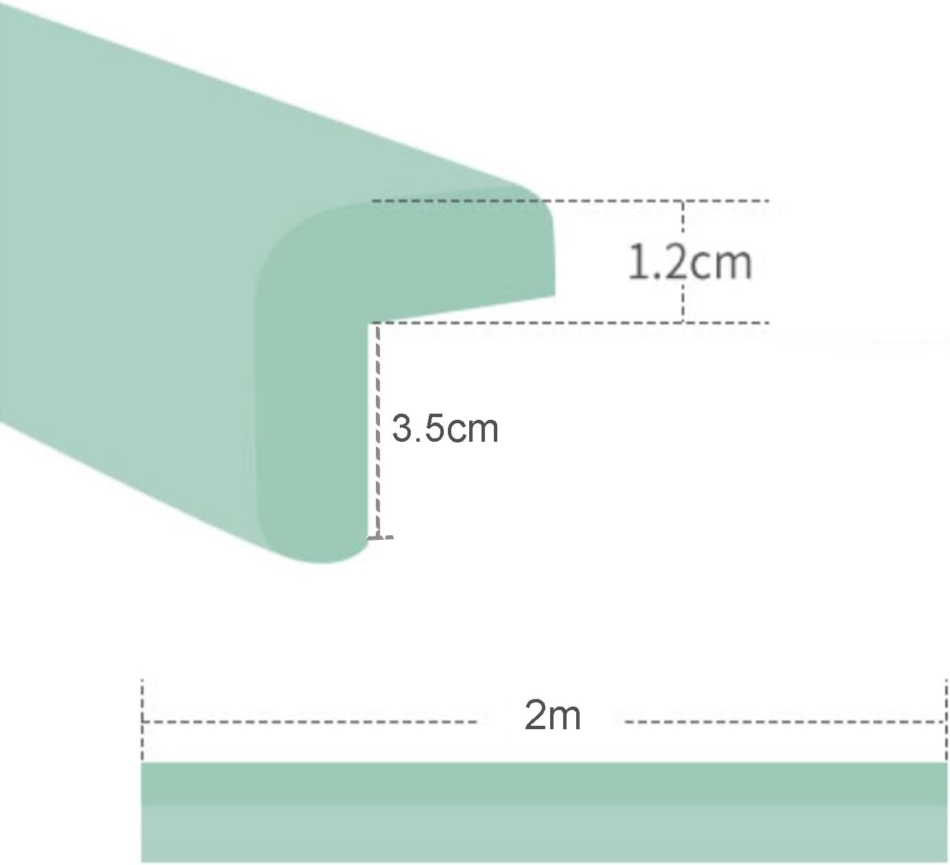 XPLKQXE Sharp Edge Safety Corner Edge Foam Padding, Edge Guards Bumpers Adhesive, Edge Corner Protector Guards for Table Edges & Sharp Corners(White-A,1pcs)