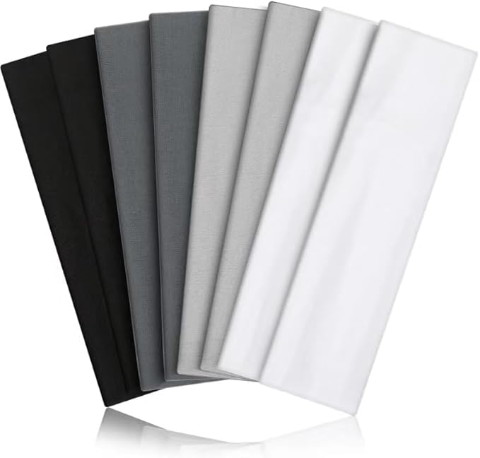 8PCS Summer-Exclusive Non Slip Sports Elastic Soft Running Fashion Headbands Absorb Sweat for Women & Men Working Out, Travel