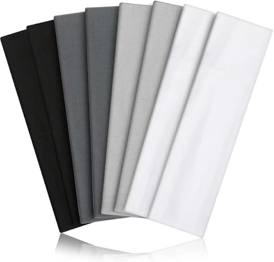 8PCS Summer-Exclusive Non Slip Sports Elastic Soft Running Fashion Headbands Absorb Sweat for Women & Men Working Out, Travel