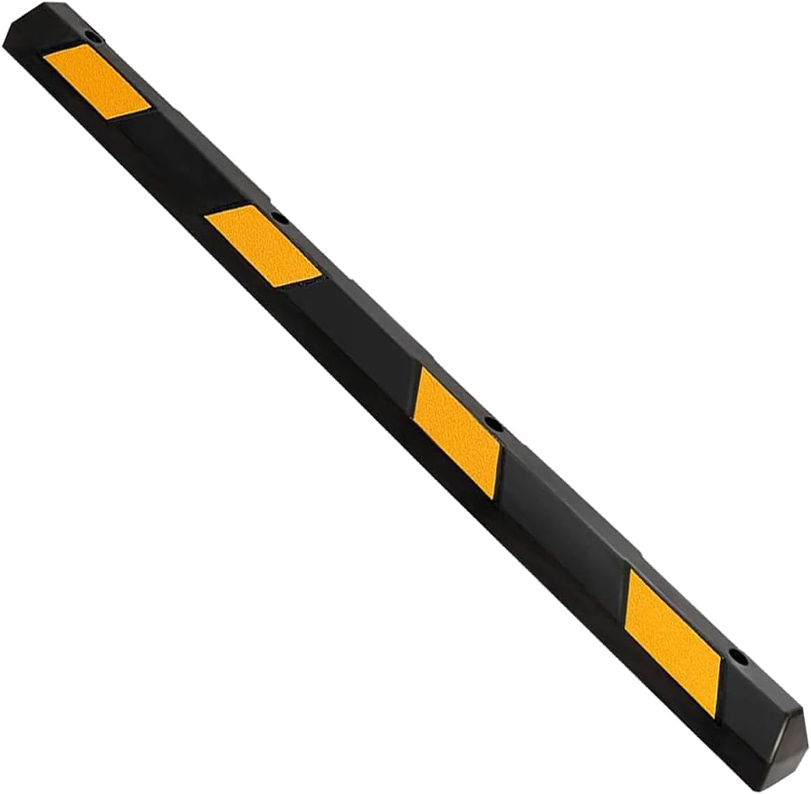 ERGOMASTER Parking Stopper for Garage,72” Rubber Parking Block with 8 High Reflective Yellow Safety Stripes for Vehicles Truck Driveway, Protect Pumpers from Cars Vans Trucks (1 Pack)