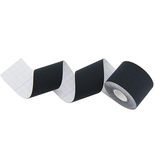 WOD Nation Kinesiology Tape Roll 6-Pack Latex Free, Waterproof Athletic and Sports Tape for Pain Relief - Supports & Stabilizes Knee, Muscles, Joints - 2in x 16.4ft Per Roll, Black